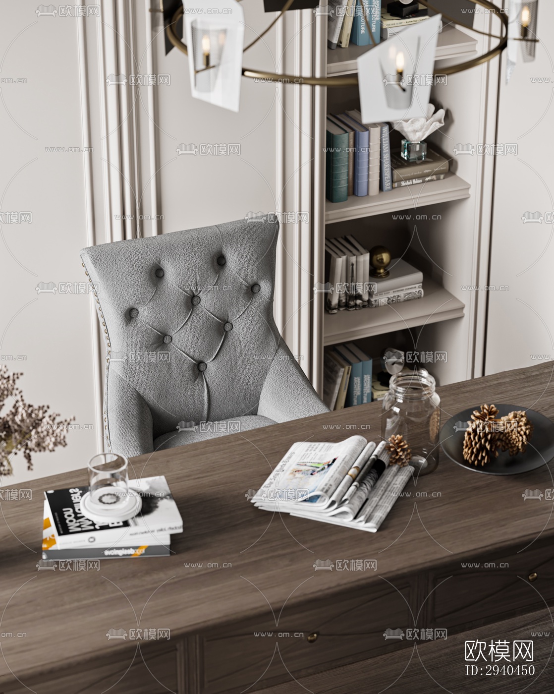 美式平层效果图下载（渲染图10）