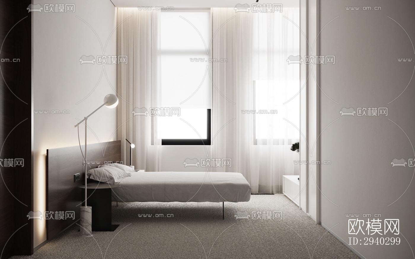 现代平层效果图下载（渲染图13）