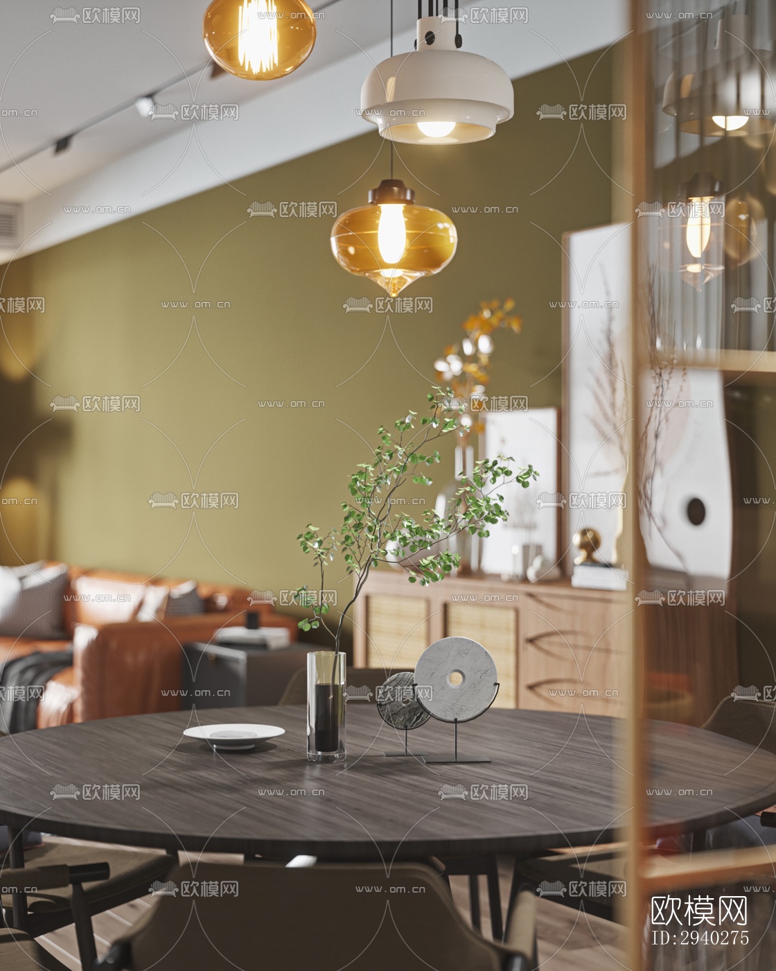 现代平层效果图下载（渲染图3）