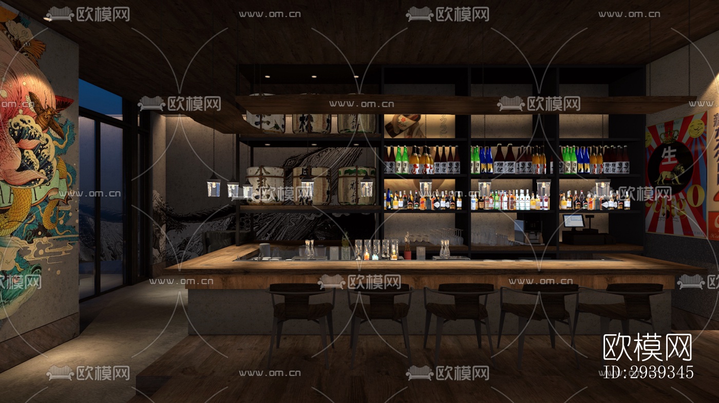 新中式酒店民宿效果图下载（渲染图6）