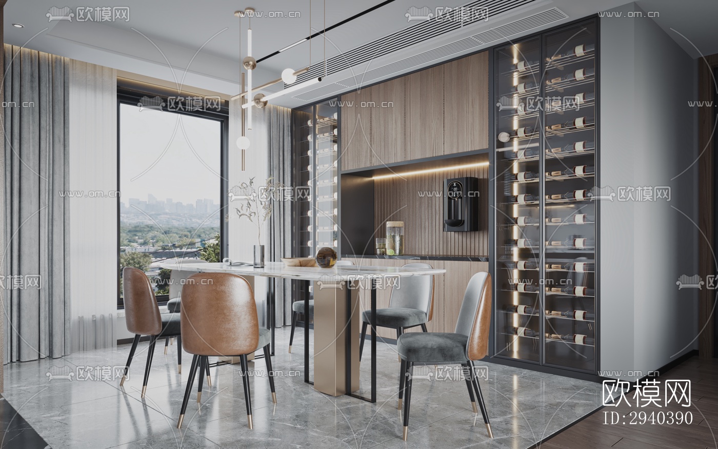 现代平层效果图下载（渲染图5）