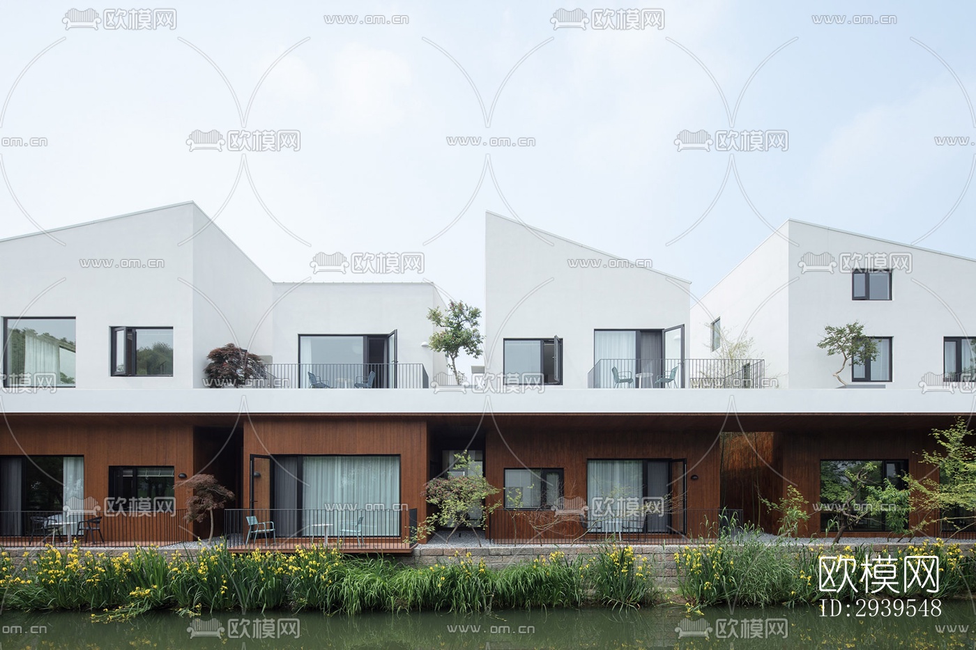 现代酒店民宿效果图下载（渲染图2）