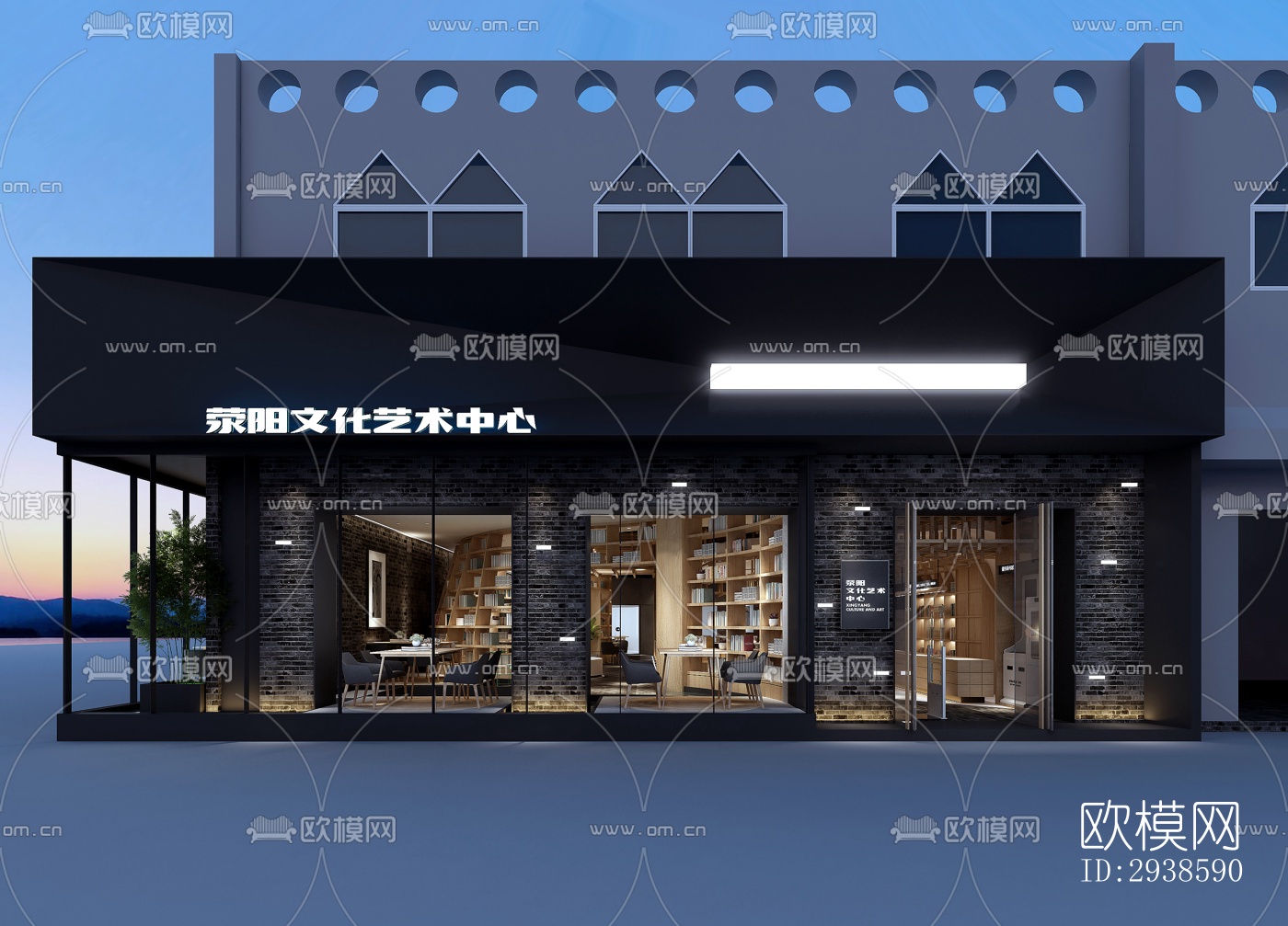 工业风展览展厅效果图下载（渲染图1）