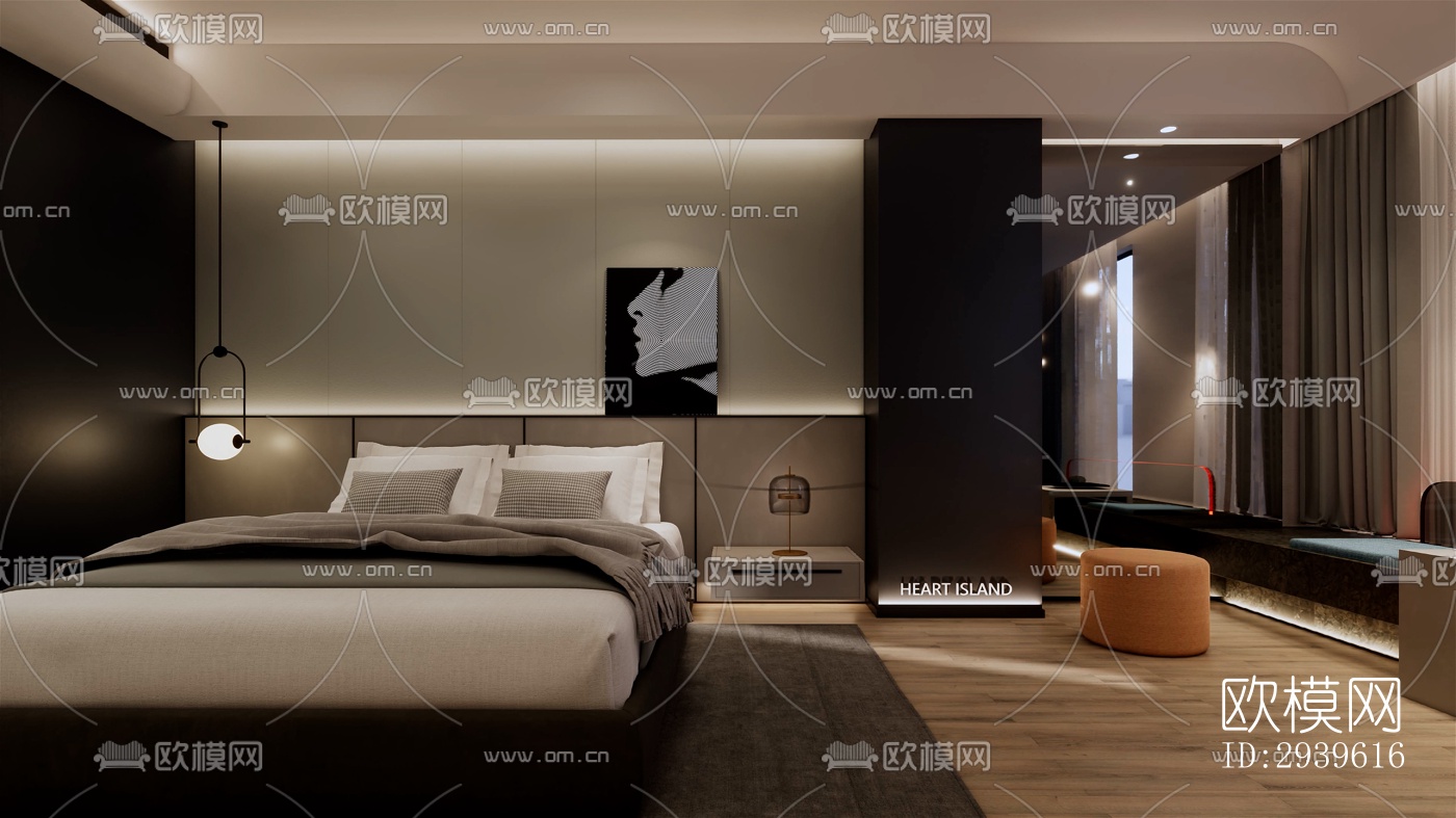 现代酒店民宿效果图下载（渲染图11）