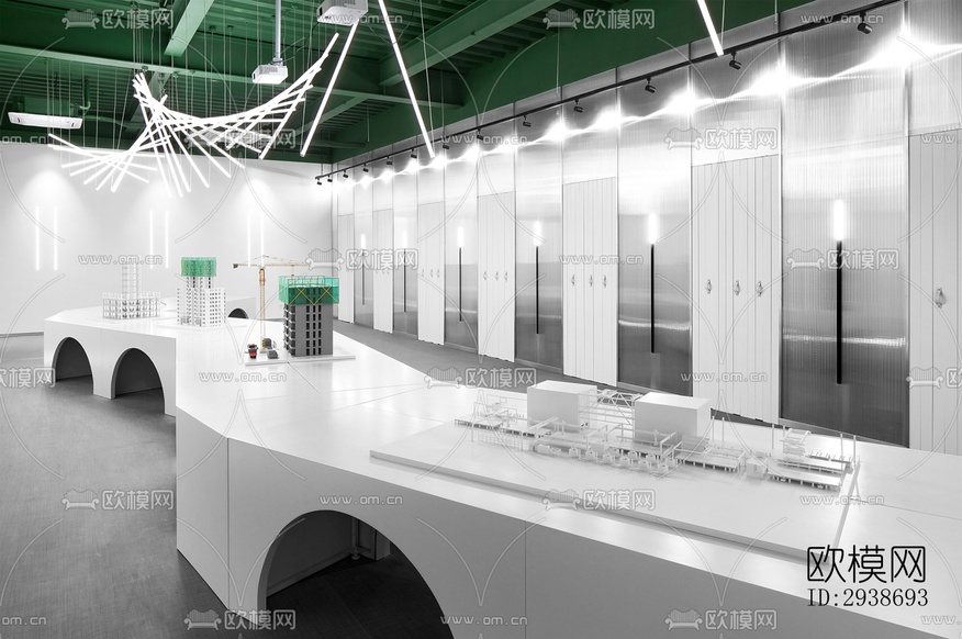 现代展览展厅效果图下载(渲染图3)