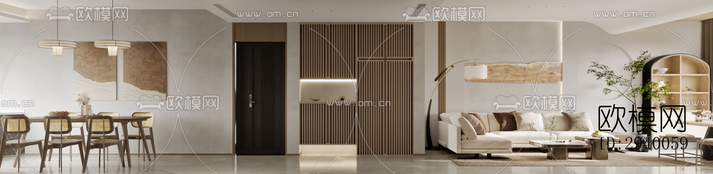 侘寂平层效果图下载（渲染图7）