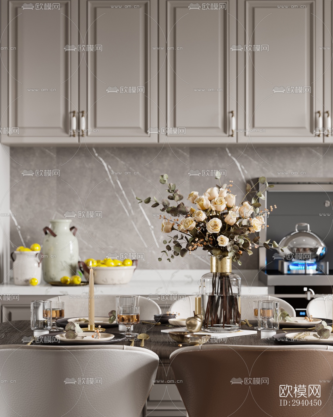 美式平层效果图下载（渲染图2）