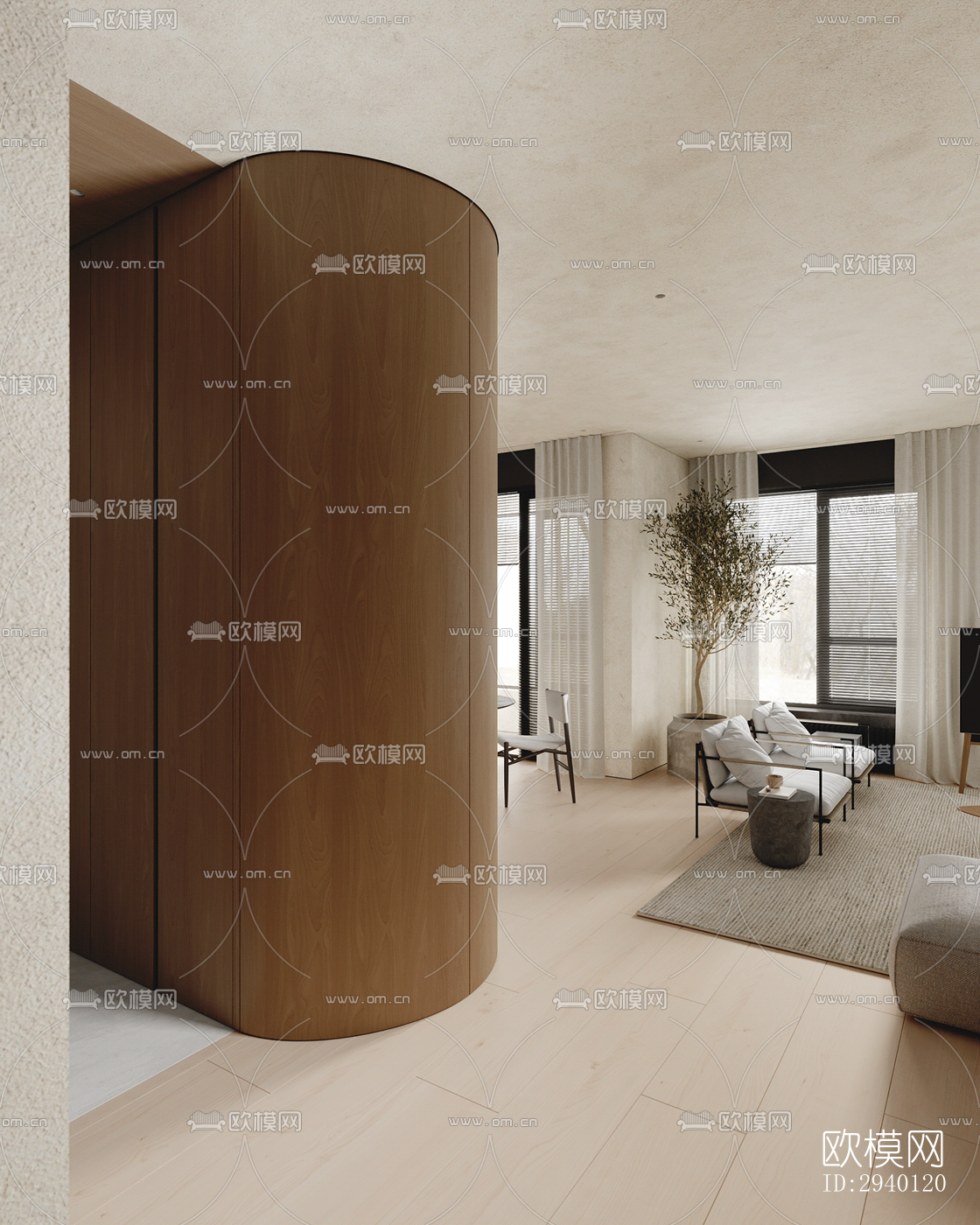 北欧平层效果图下载（渲染图1）