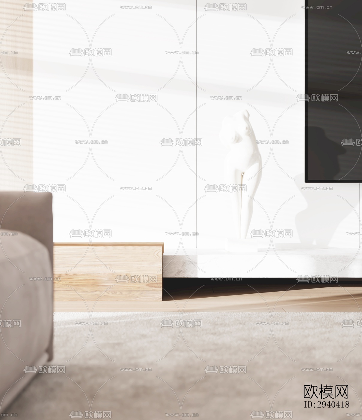 现代平层效果图下载（渲染图3）