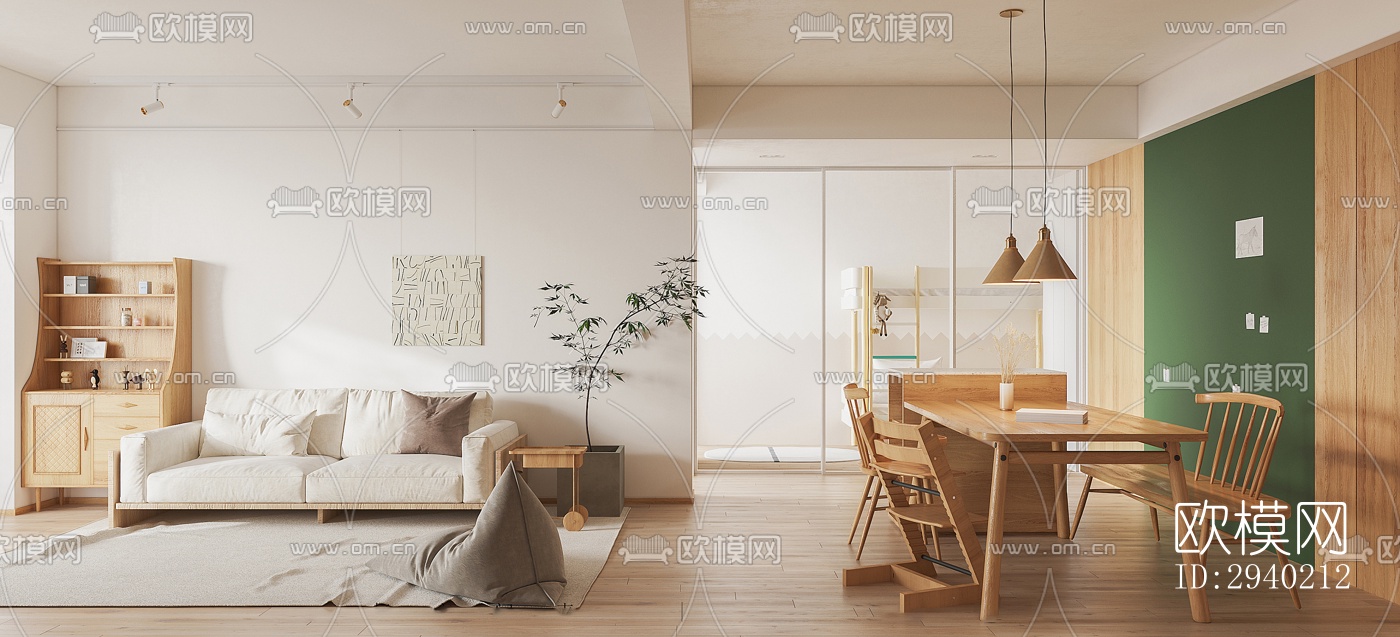 日式平层效果图下载（渲染图5）