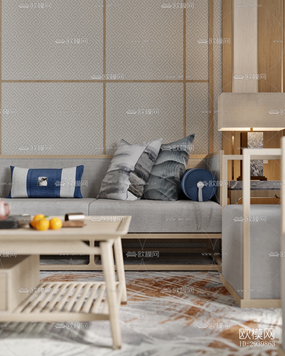 新中式别墅效果图下载（渲染图12）