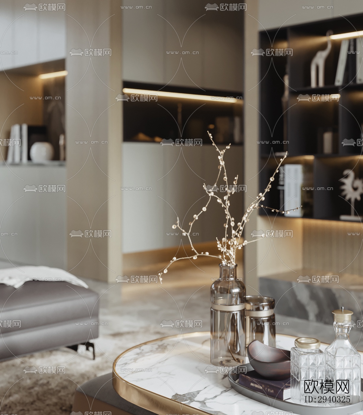 现代平层效果图下载（渲染图2）