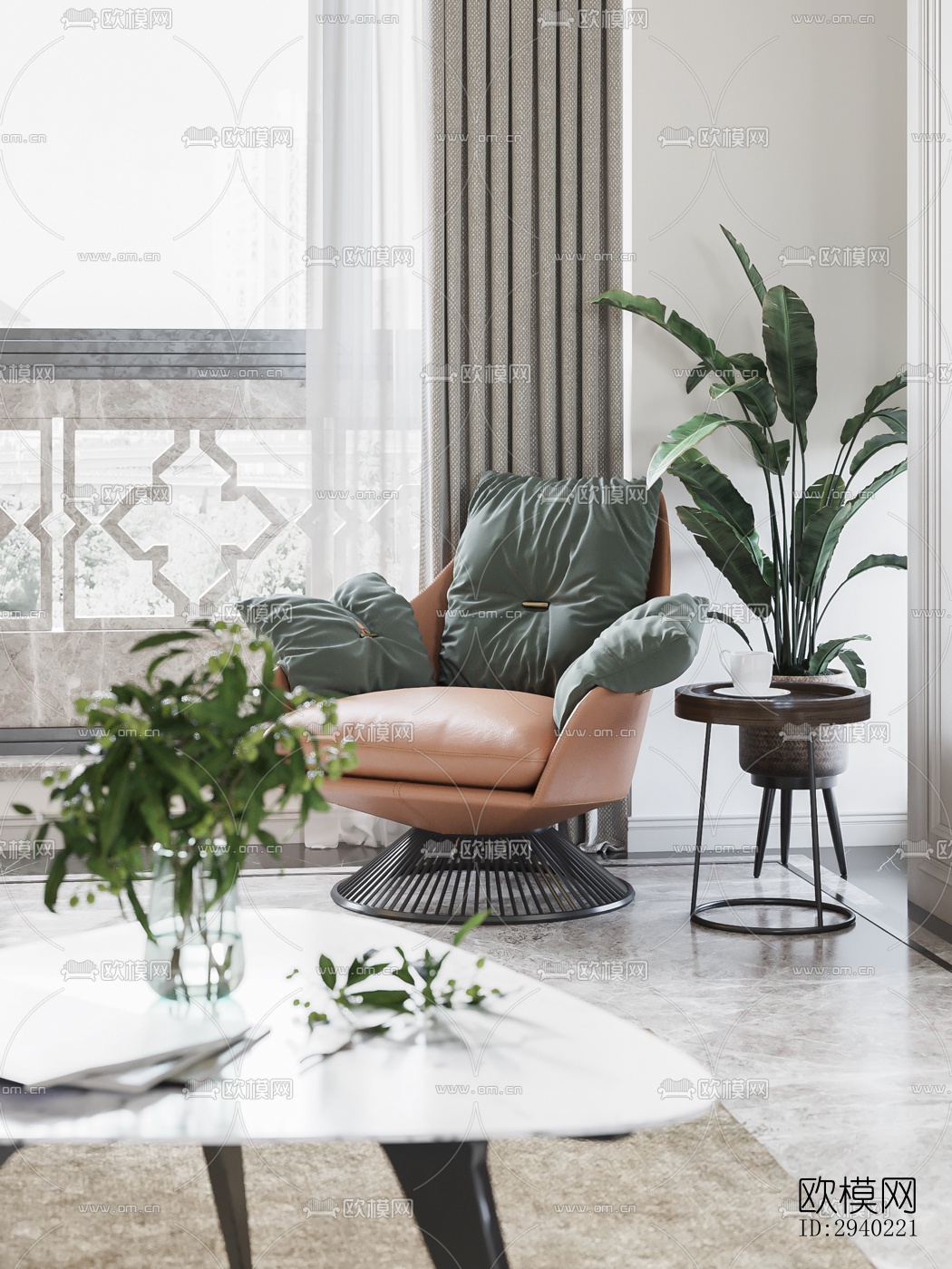 欧式平层效果图下载（渲染图7）