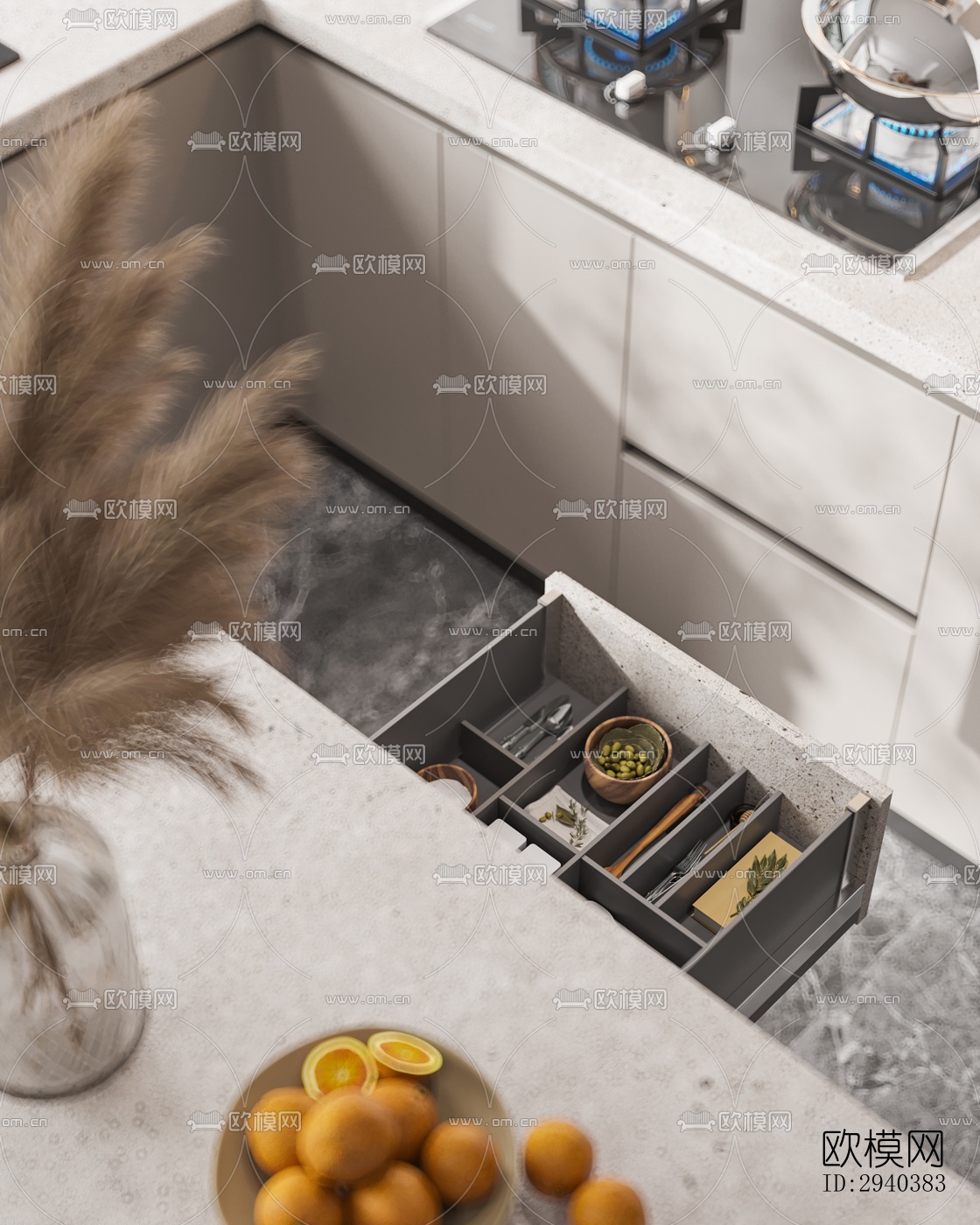 现代平层效果图下载（渲染图6）