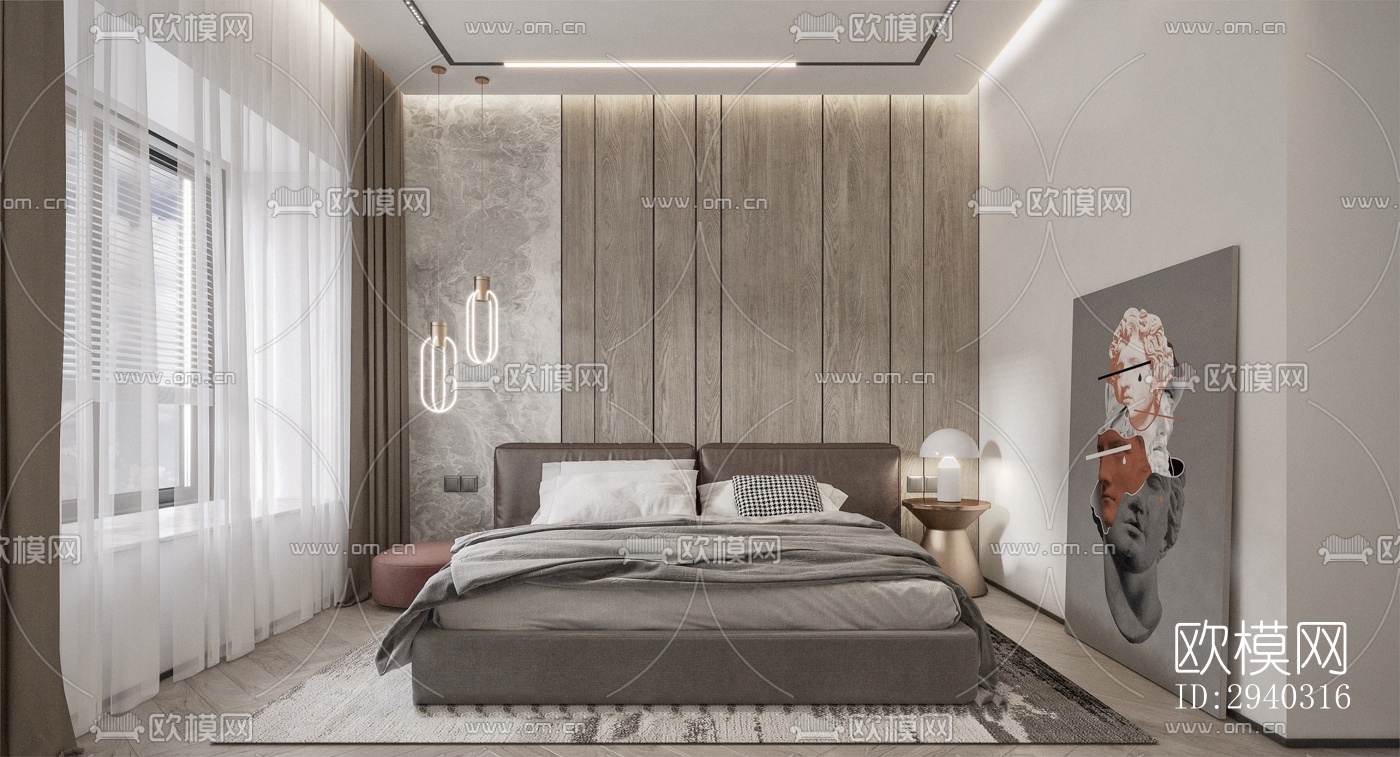 现代平层效果图下载（渲染图6）