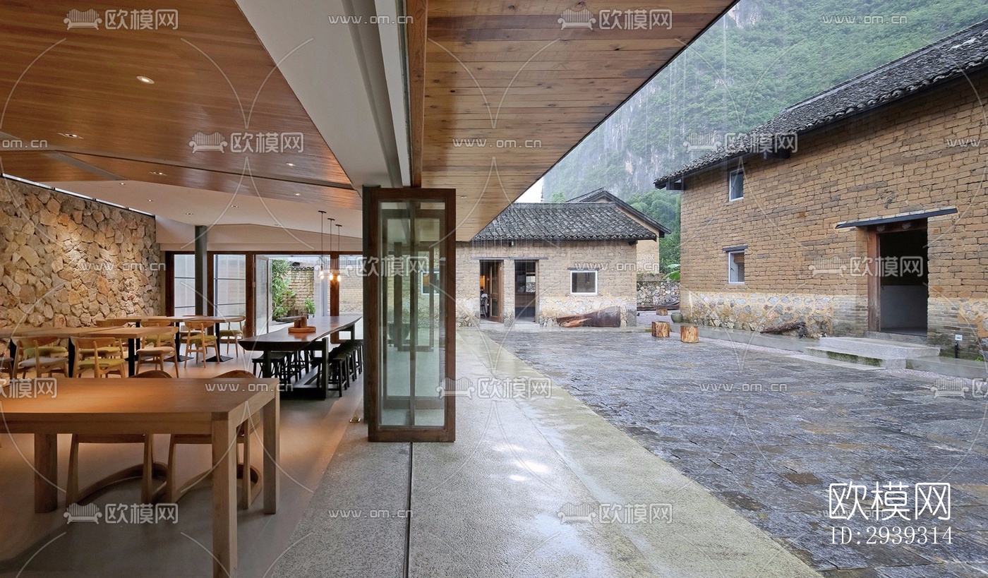 新中式酒店民宿效果图下载（渲染图5）