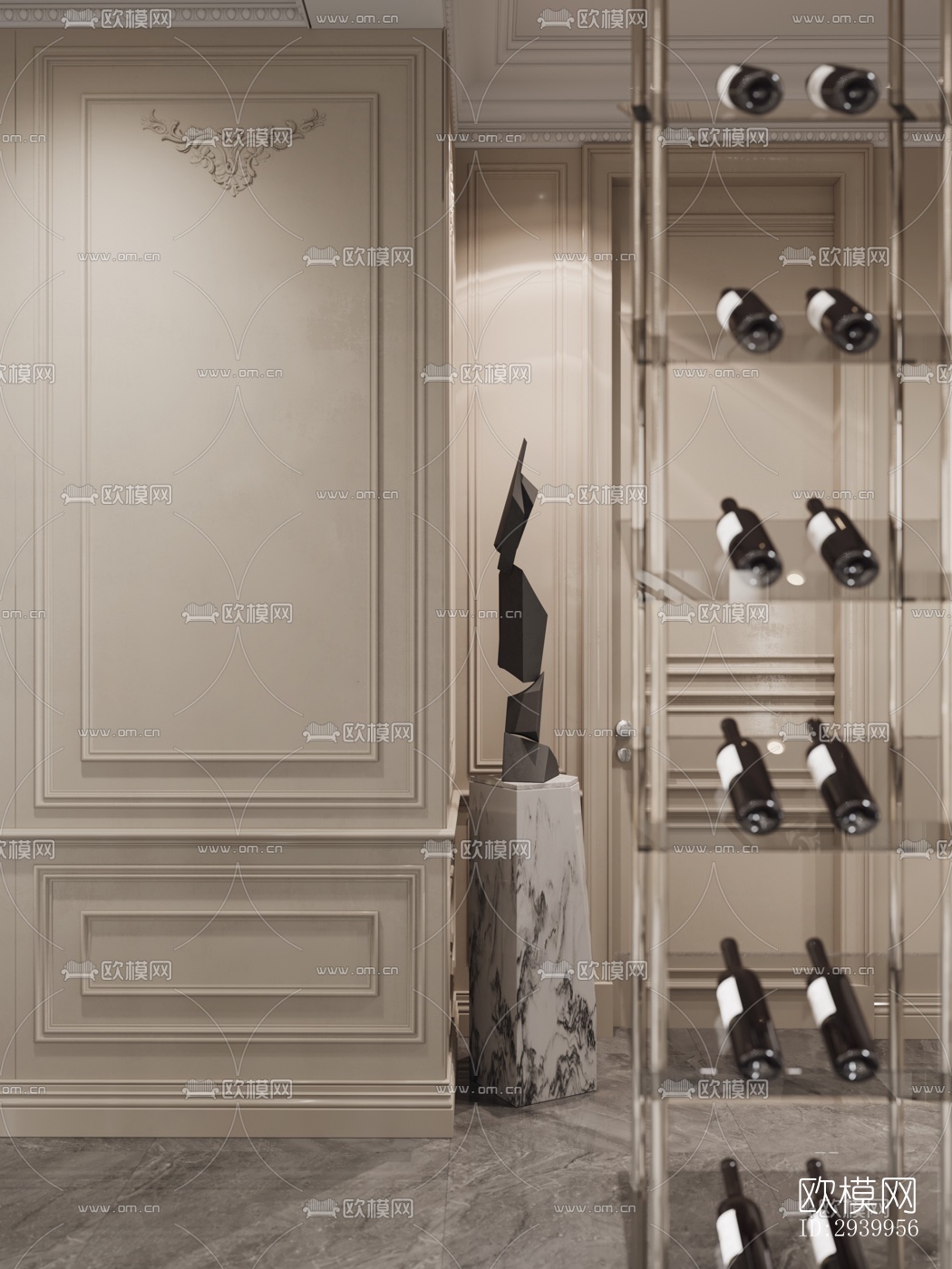 法式复式效果图下载（渲染图7）