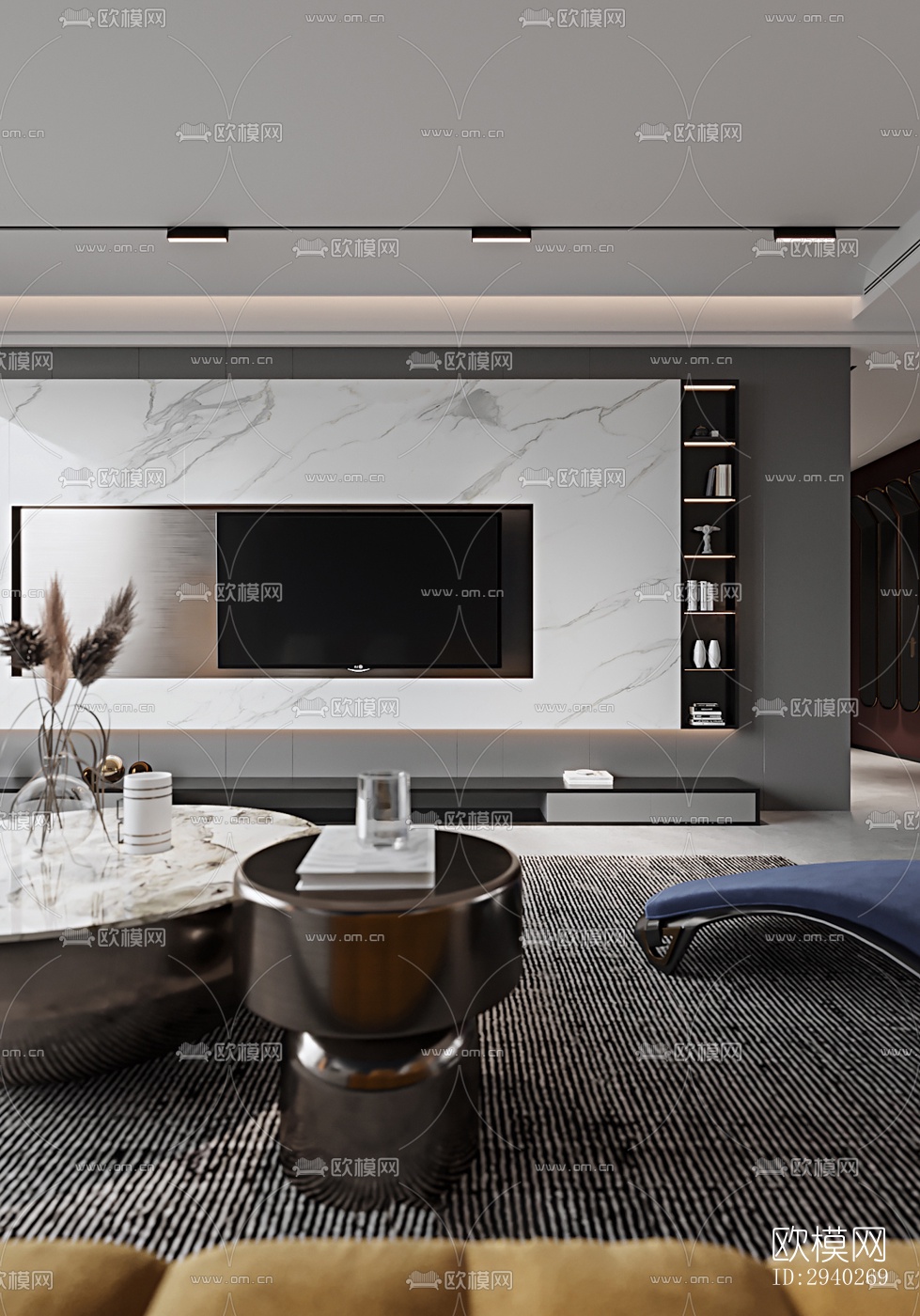 现代平层效果图下载（渲染图11）