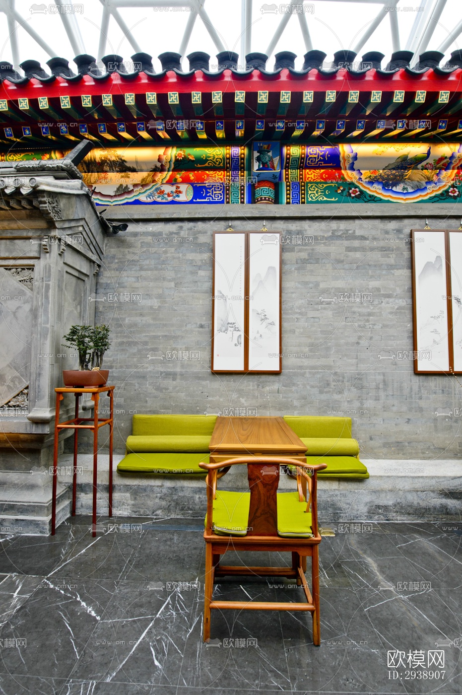 中式酒店民宿效果图下载（渲染图8）