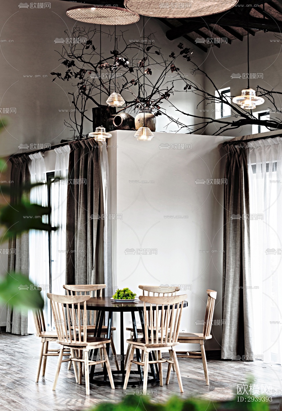 新中式酒店民宿效果图下载（渲染图3）