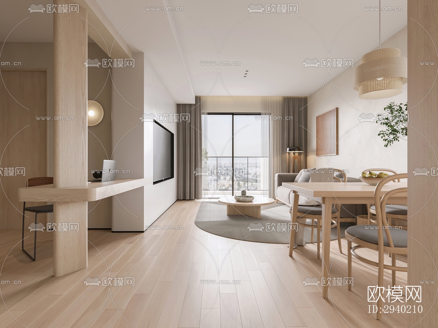 日式平层效果图下载（渲染图5）