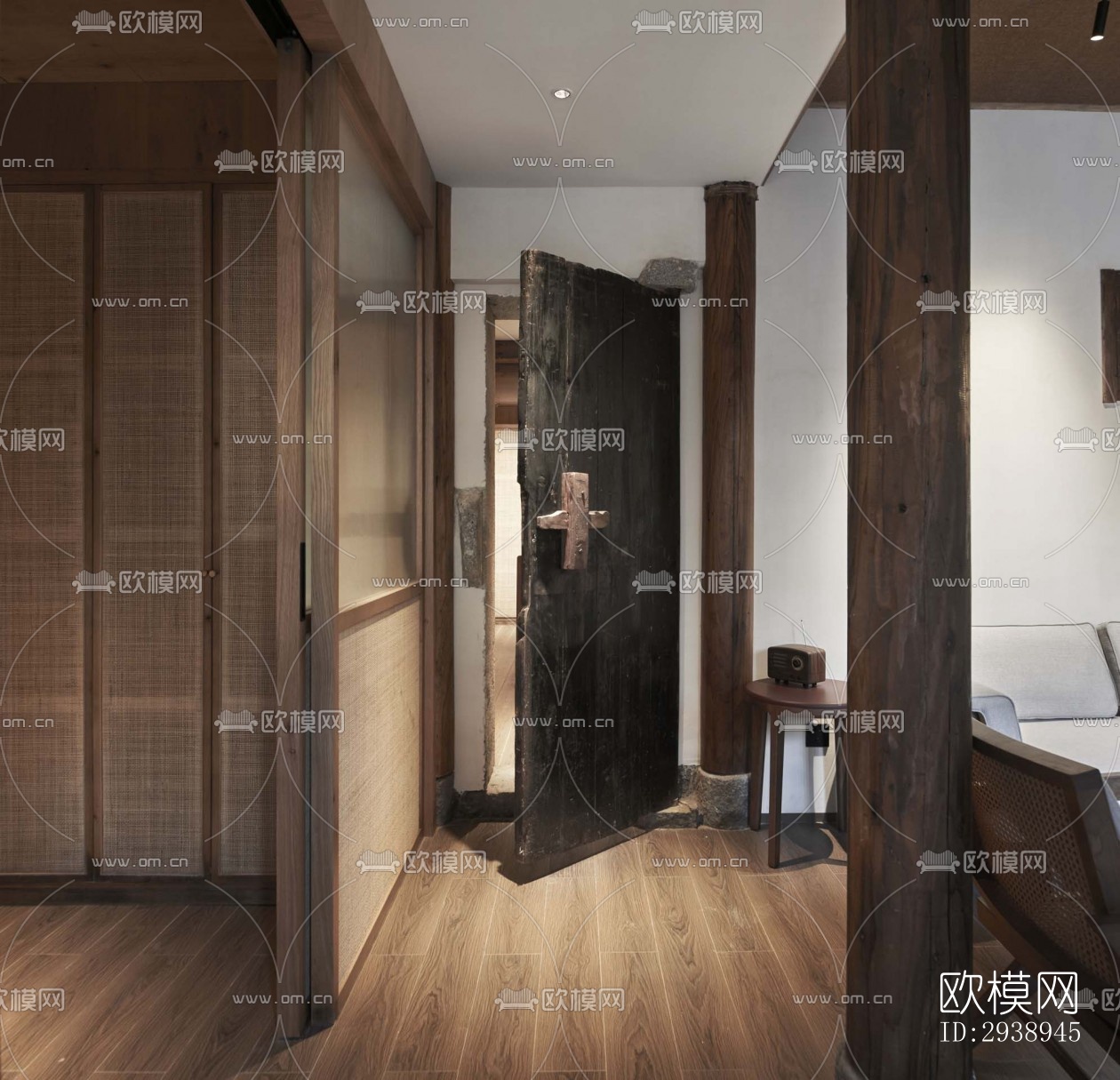 中式酒店民宿效果图下载（渲染图13）