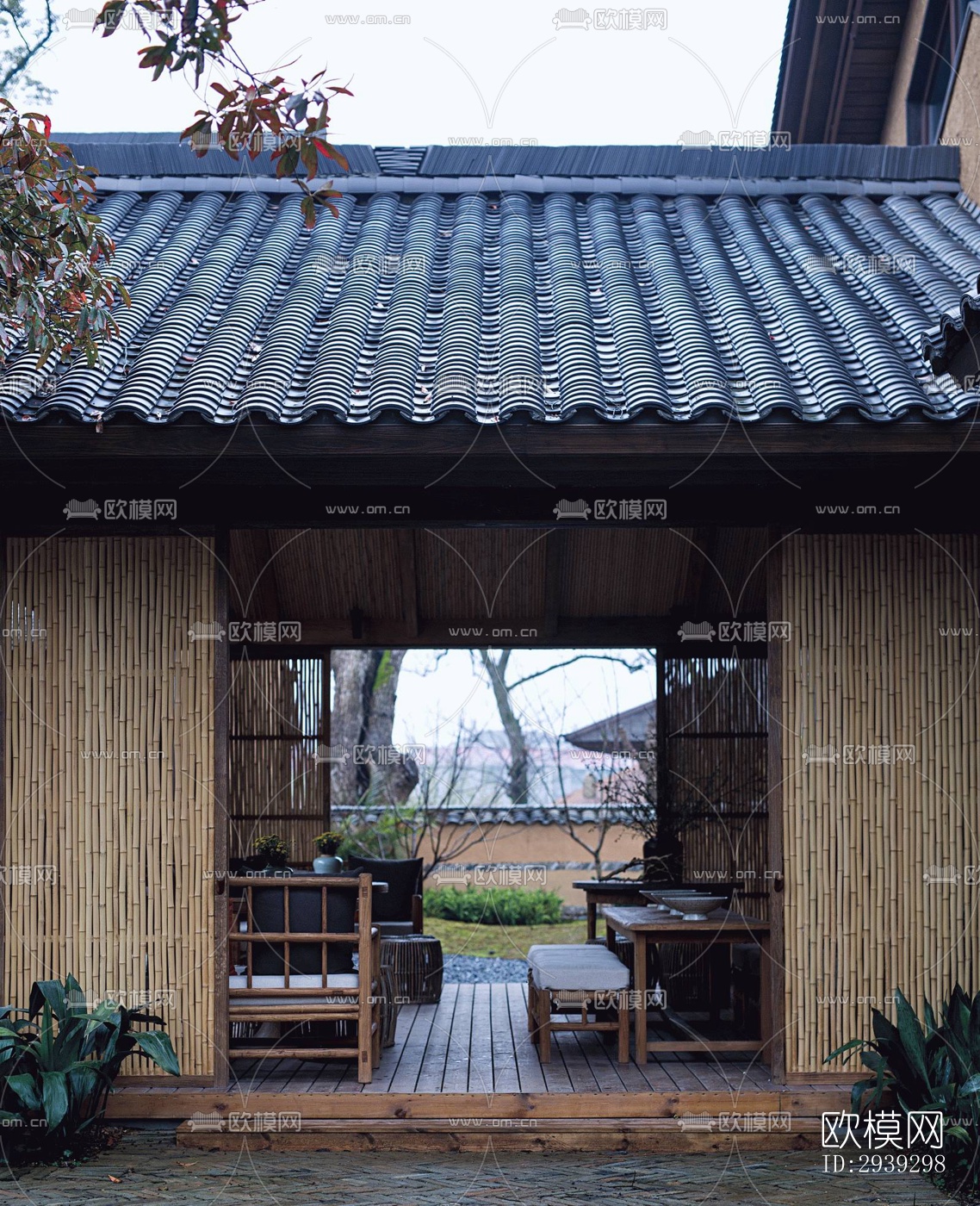 新中式酒店民宿效果图下载（渲染图14）