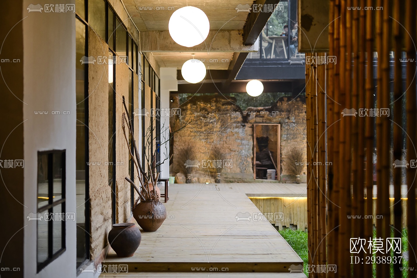 中式酒店民宿效果图下载（渲染图4）