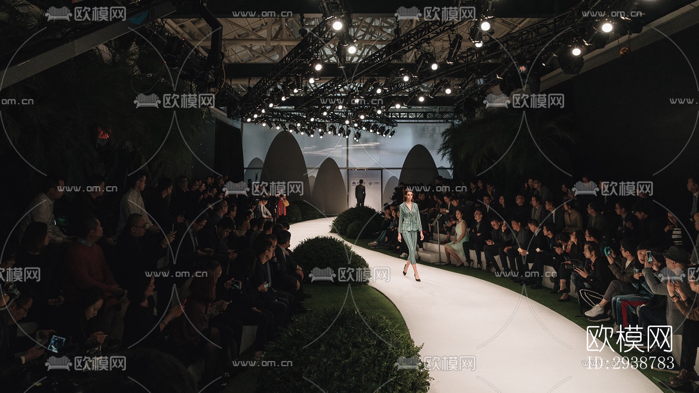 高级灰展览展厅效果图下载（渲染图12）