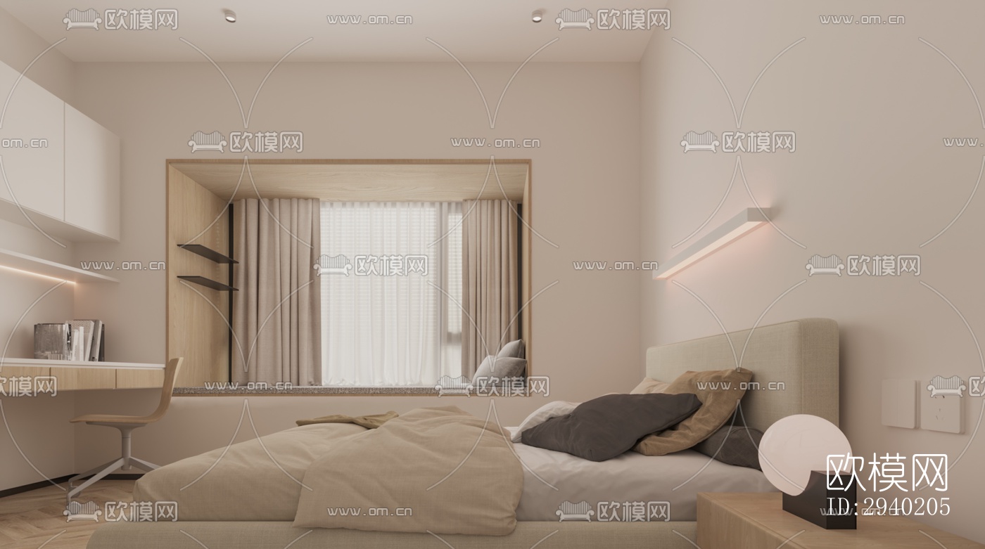 日式平层效果图下载（渲染图6）