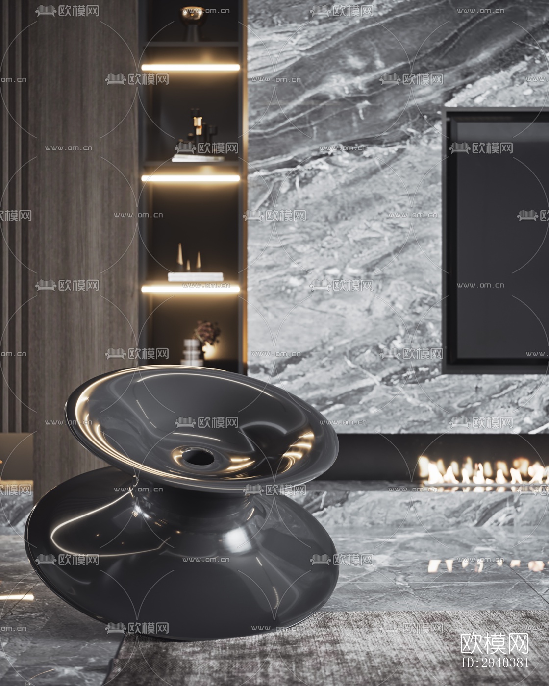 现代平层效果图下载（渲染图7）