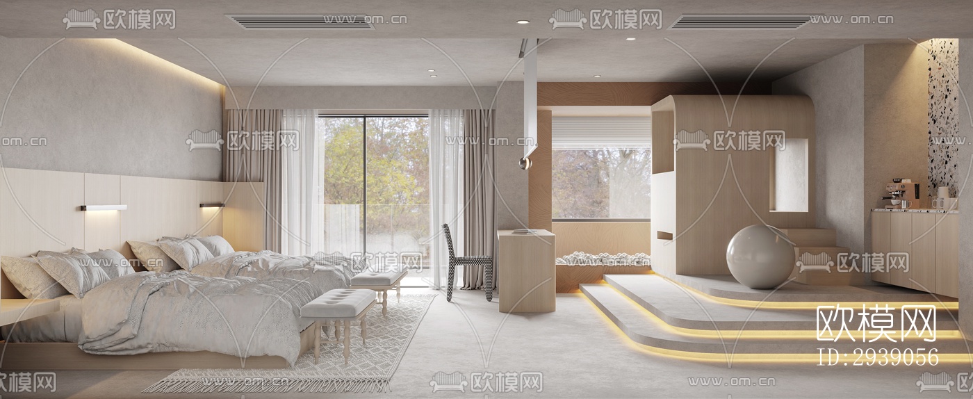 侘寂酒店民宿效果图下载（渲染图2）