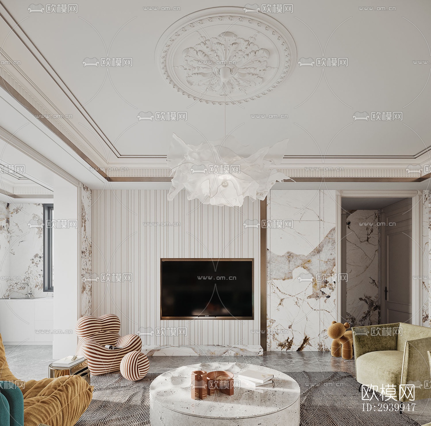 欧式复式效果图下载（渲染图2）