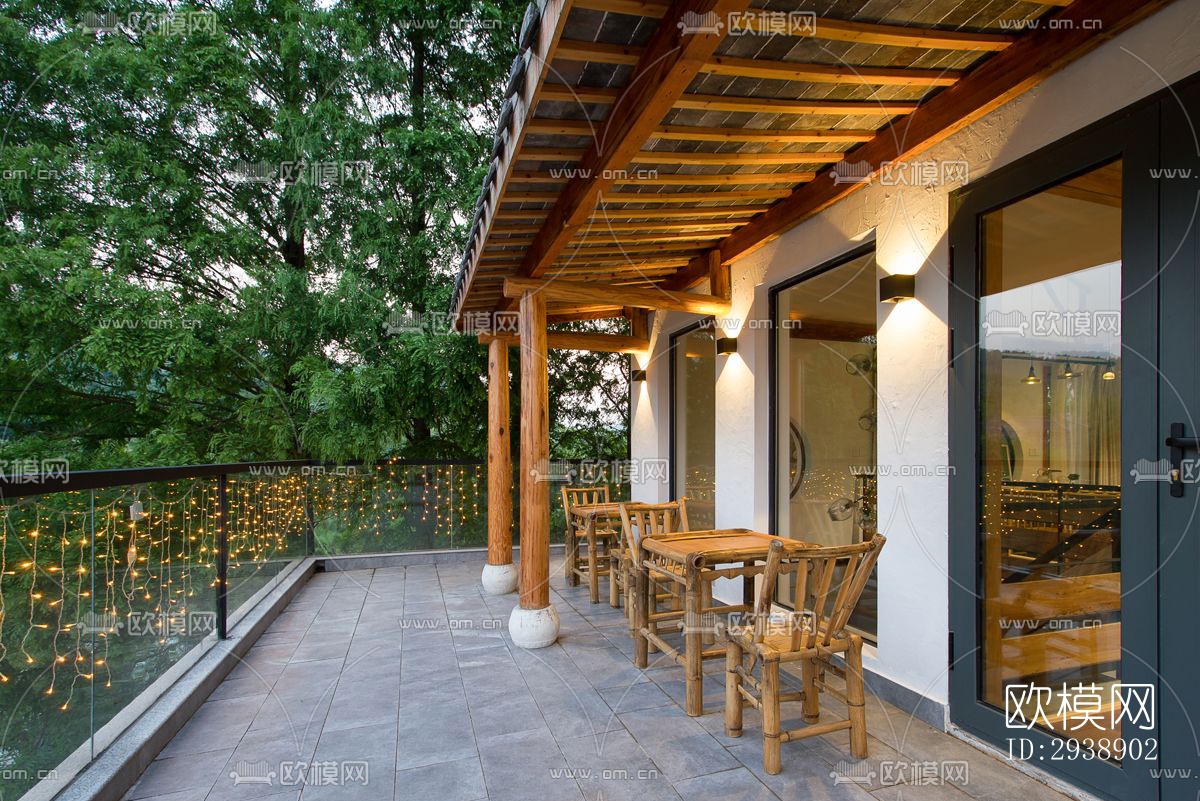 中式酒店民宿效果图下载（渲染图16）