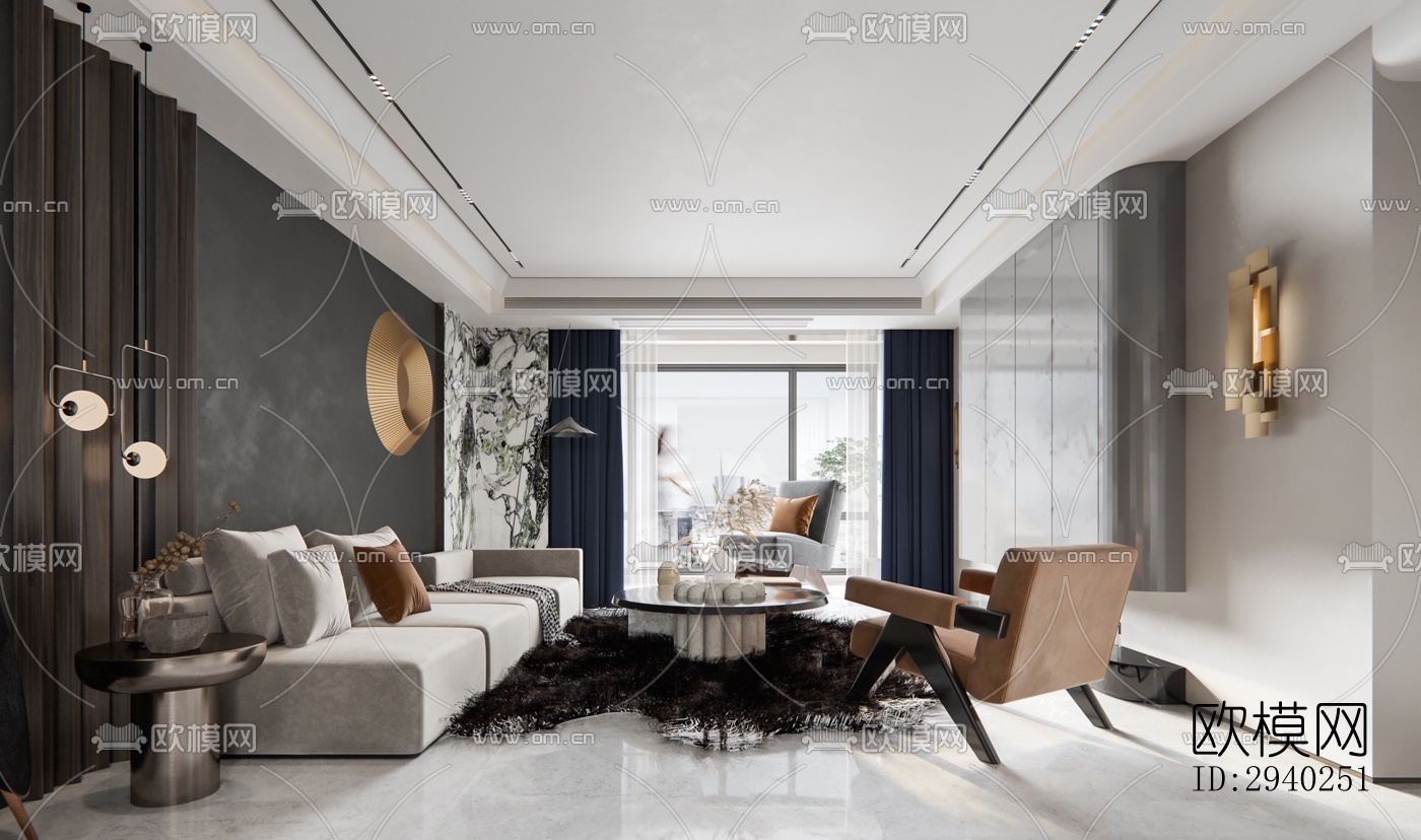 法式平层效果图下载（渲染图5）