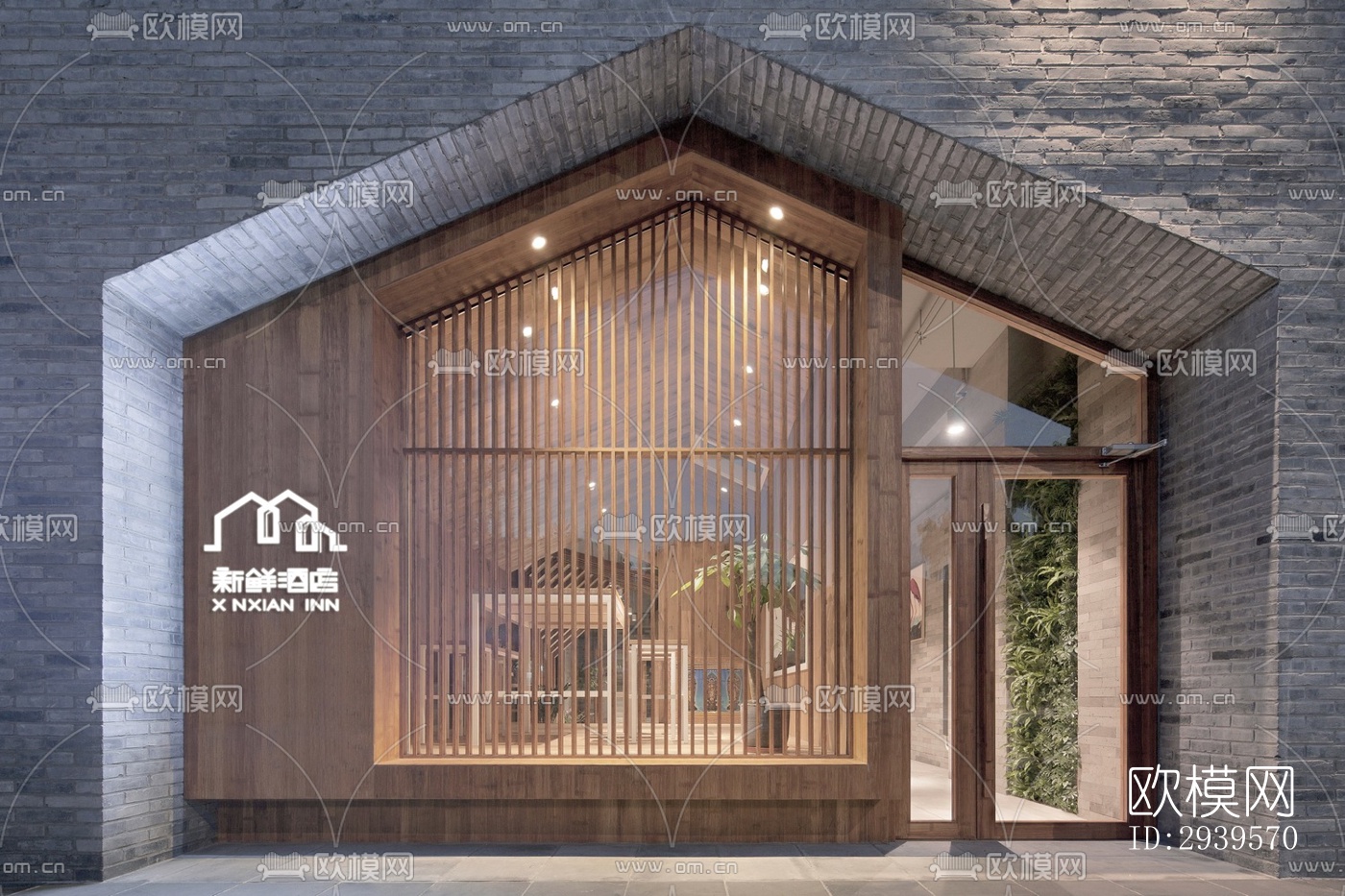 现代酒店民宿效果图下载（渲染图4）