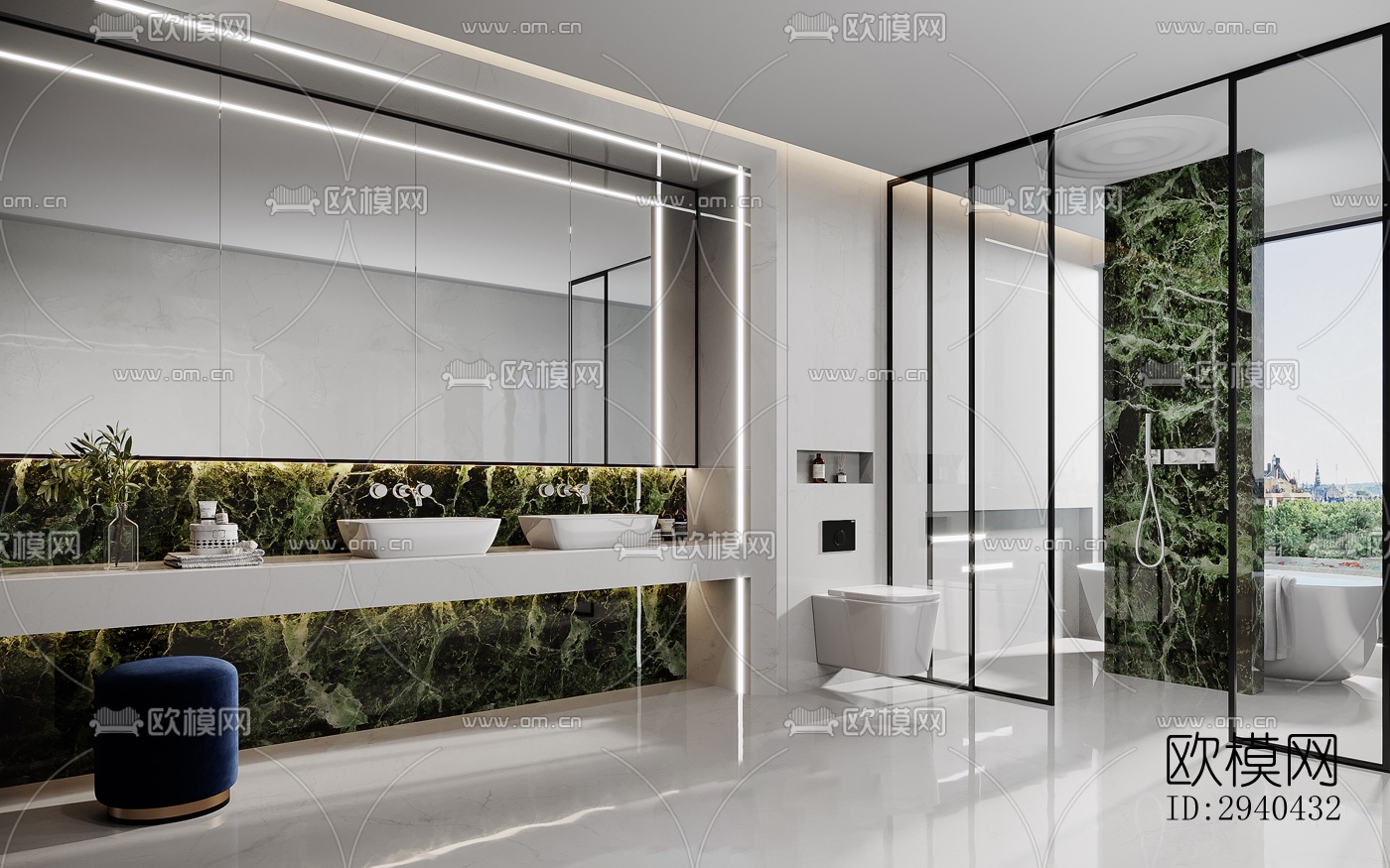 现代平层效果图下载（渲染图3）