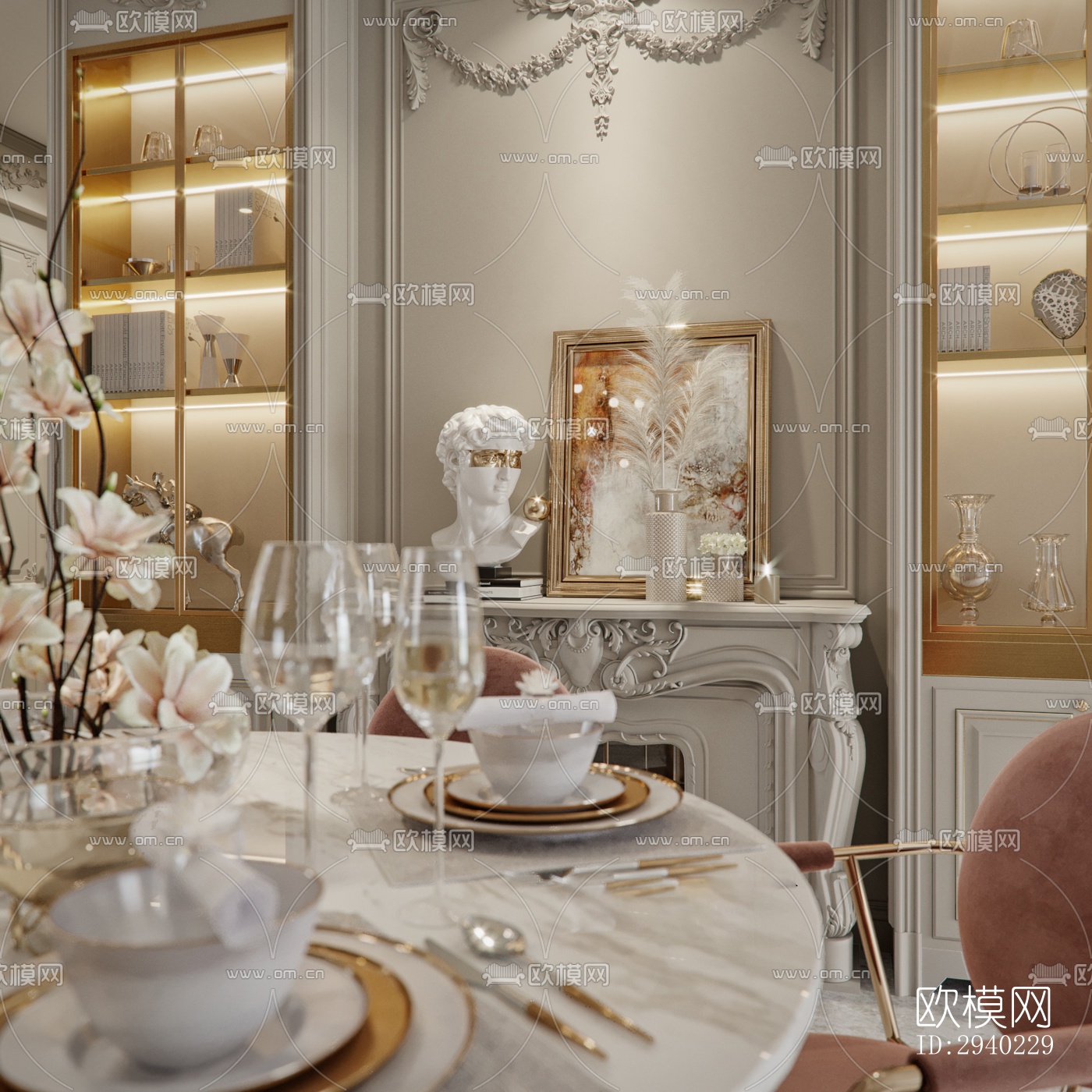 法式平层效果图下载（渲染图11）