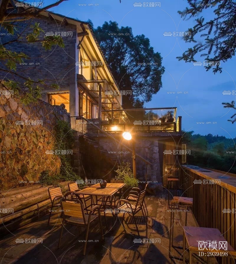 现代酒店民宿效果图下载（渲染图4）