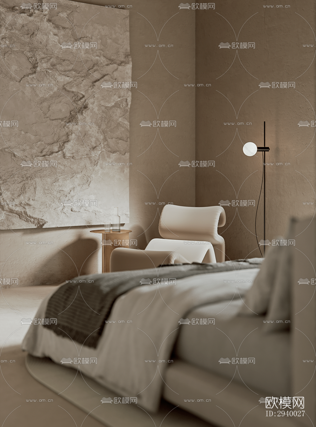 侘寂平层效果图下载（渲染图4）