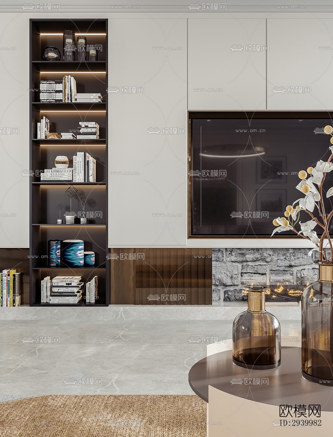 美式复式效果图下载（渲染图6）