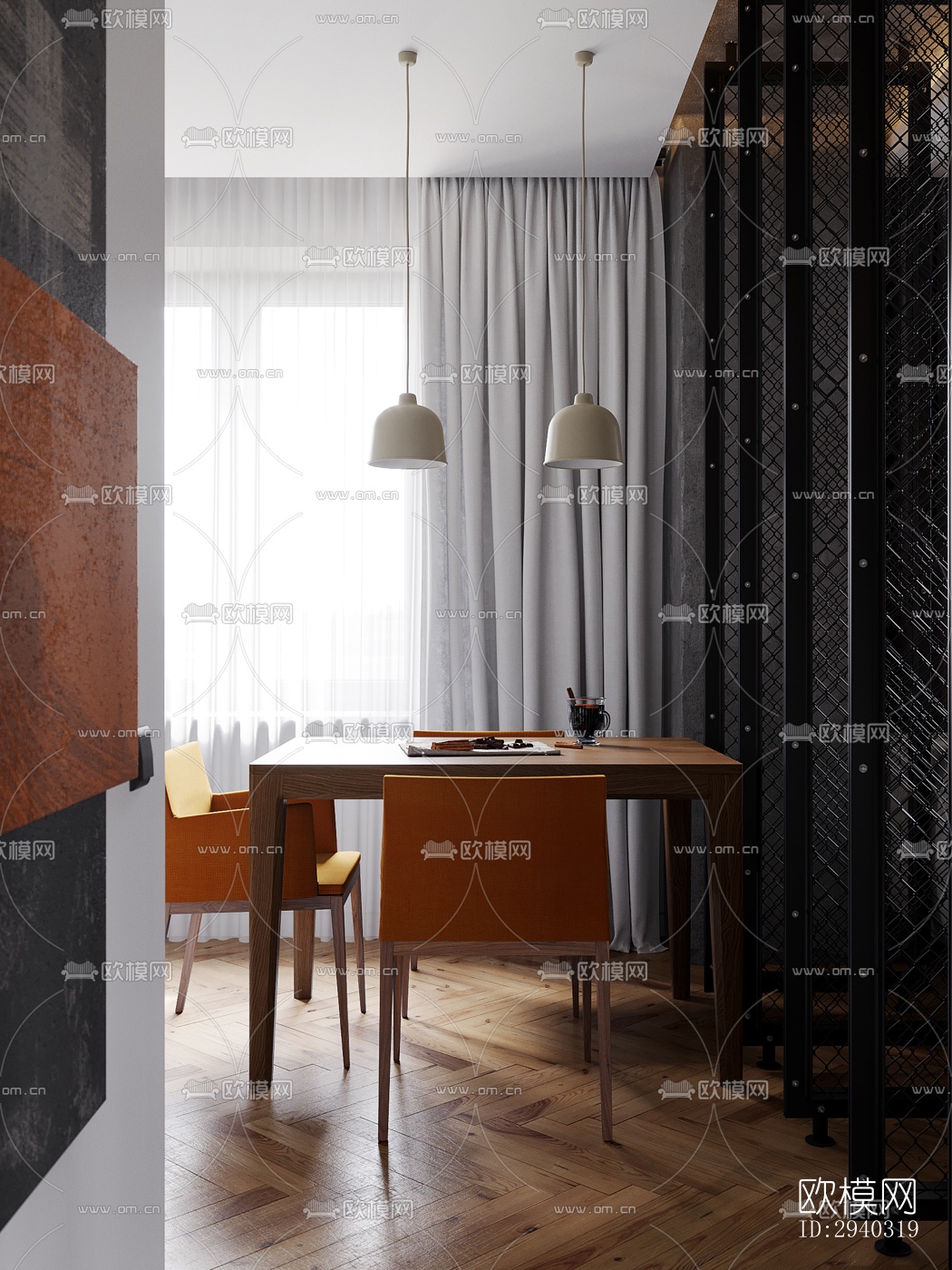 现代平层效果图下载（渲染图15）