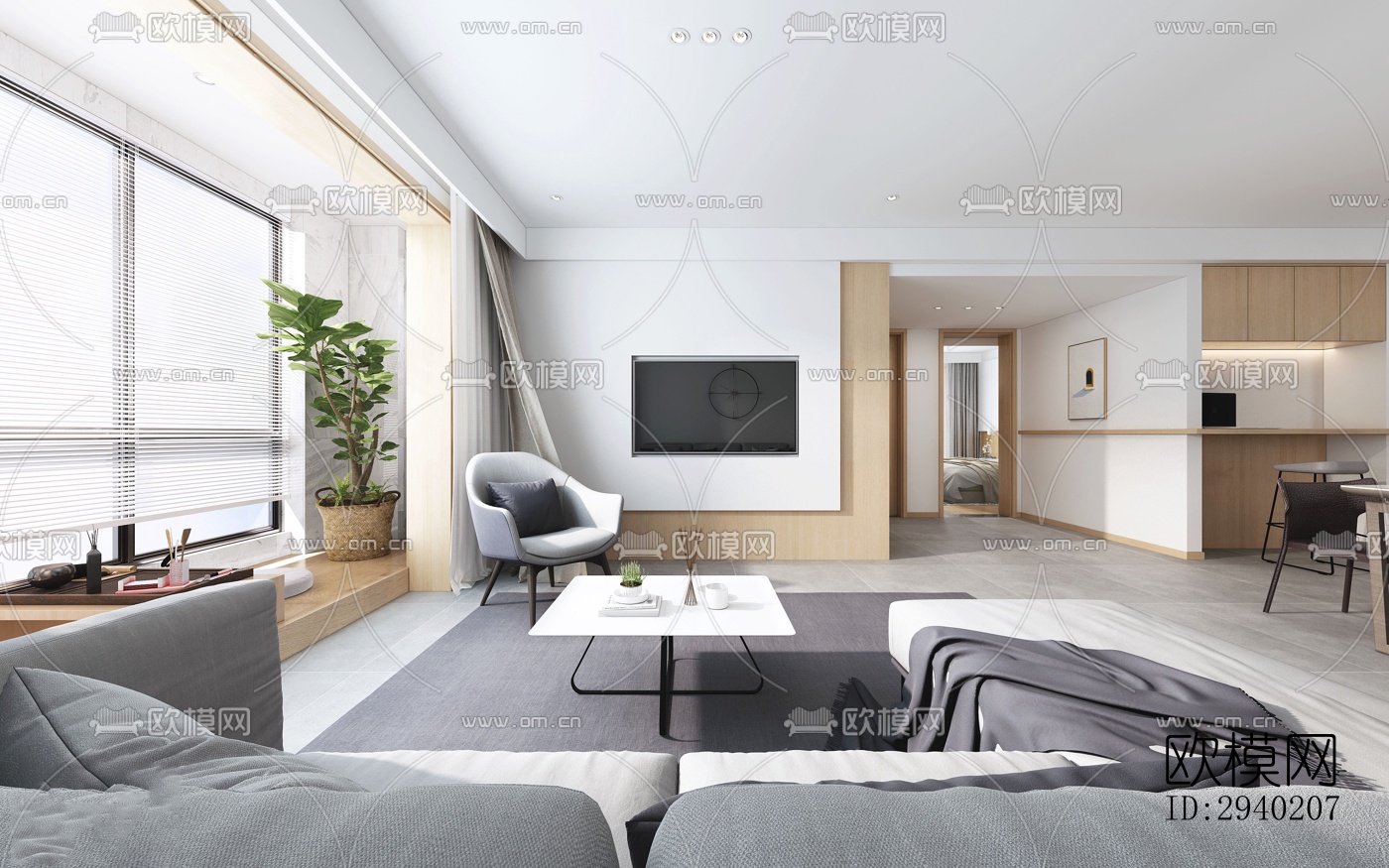 日式平层效果图下载（渲染图5）