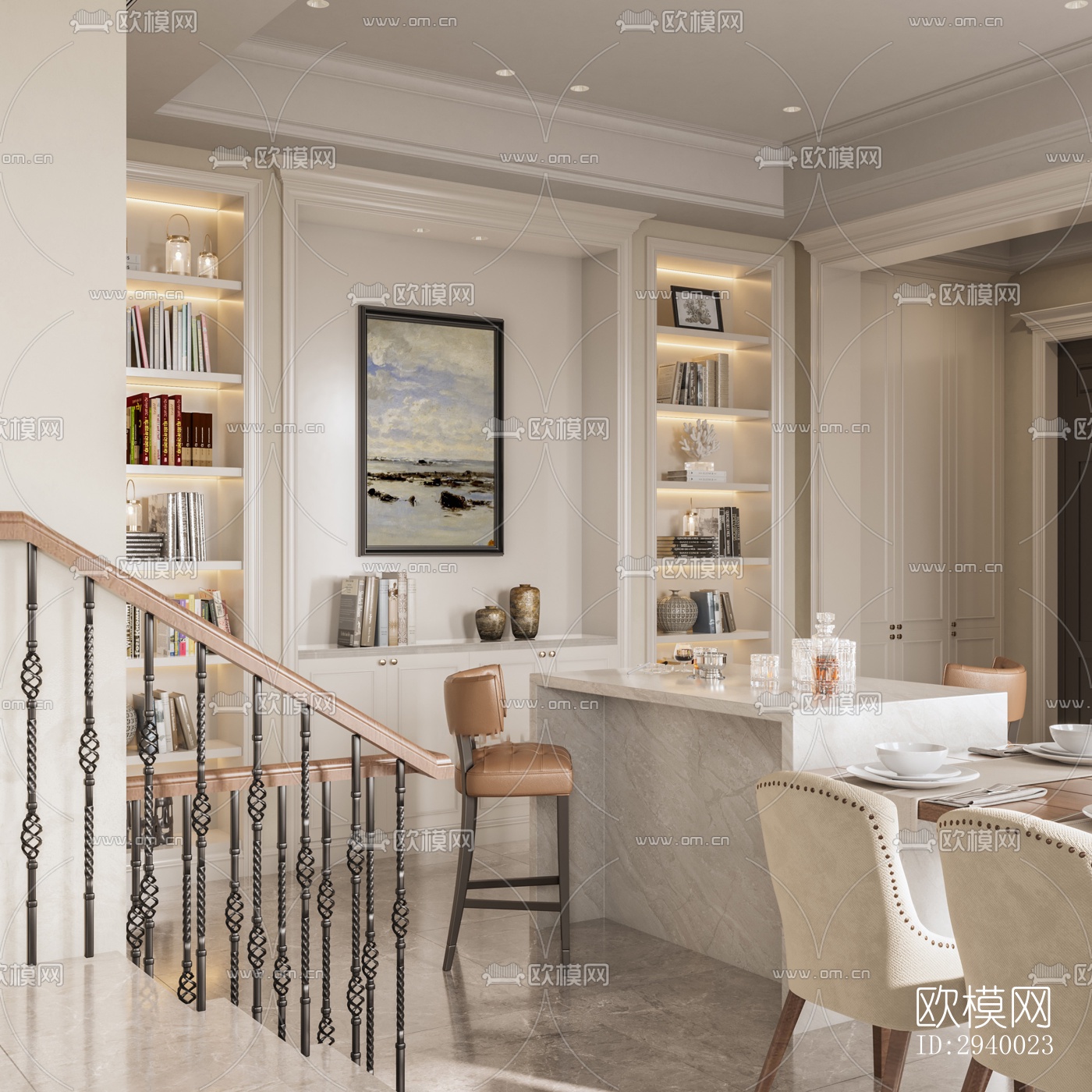 侘寂平层效果图下载（渲染图2）