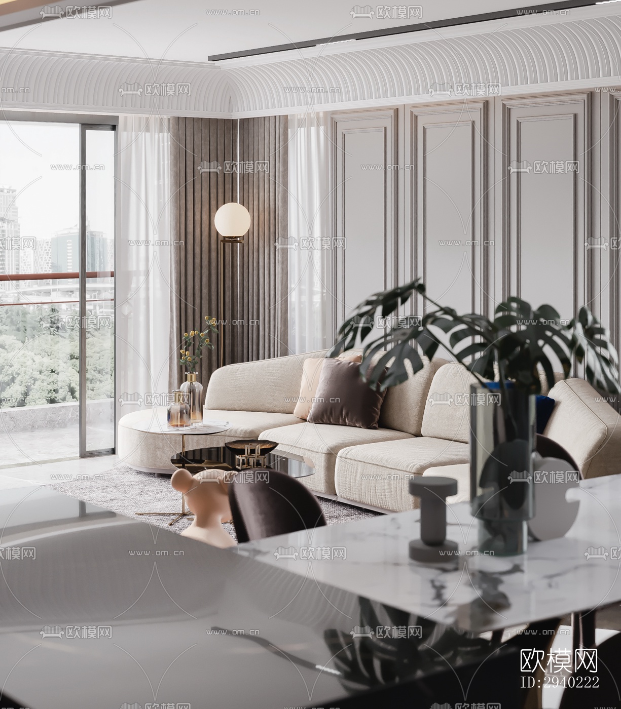 欧式平层效果图下载（渲染图9）