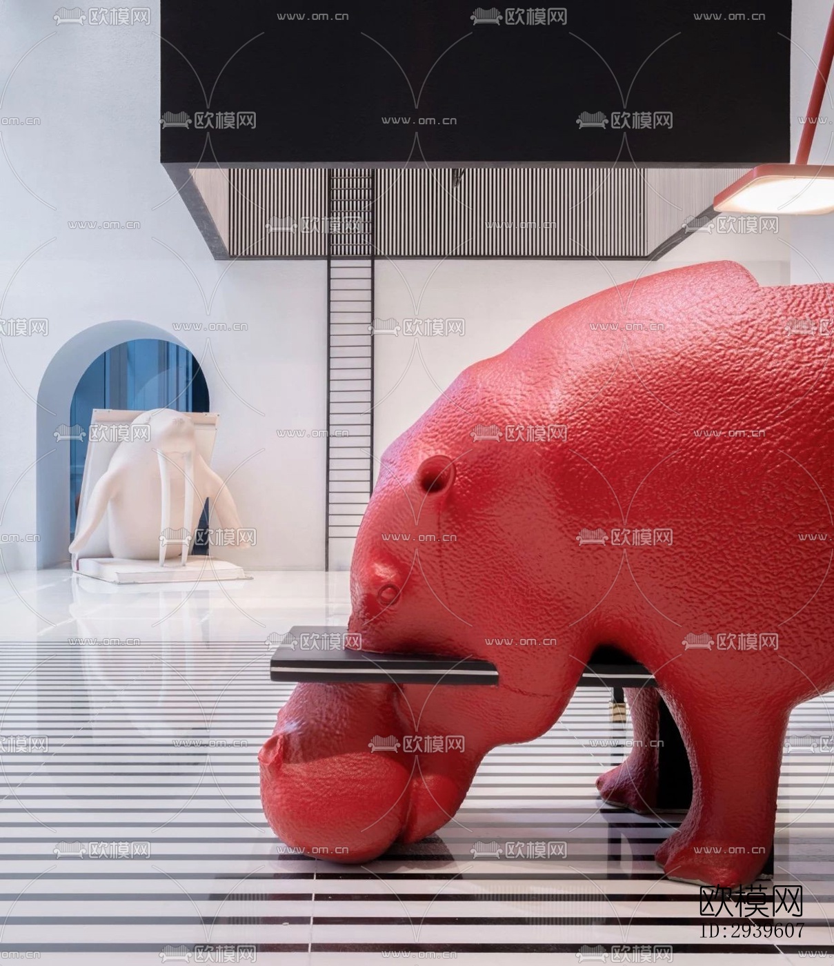 现代酒店民宿效果图下载（渲染图12）