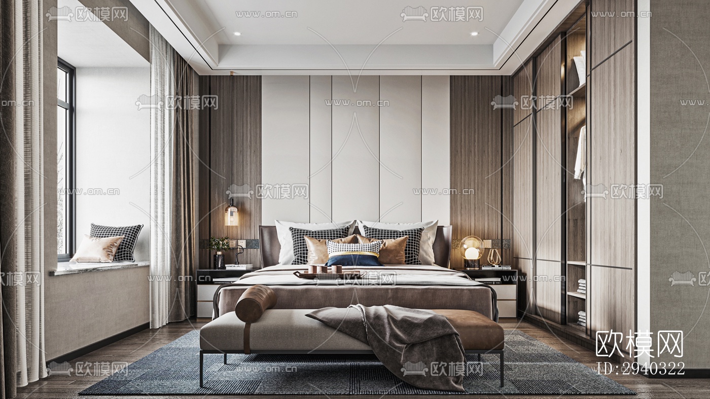 现代平层效果图下载（渲染图4）