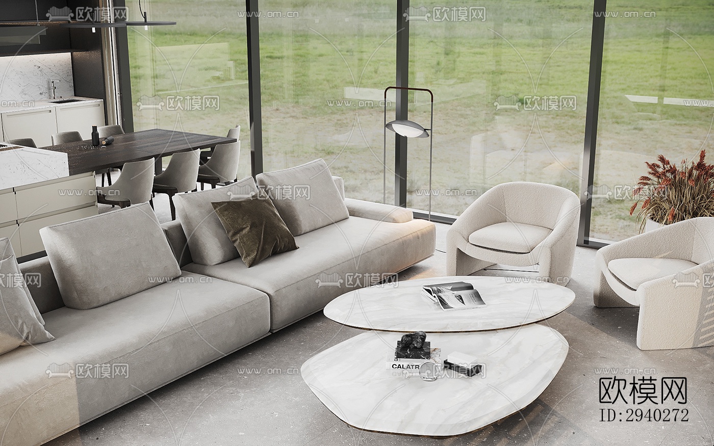 现代平层效果图下载（渲染图5）