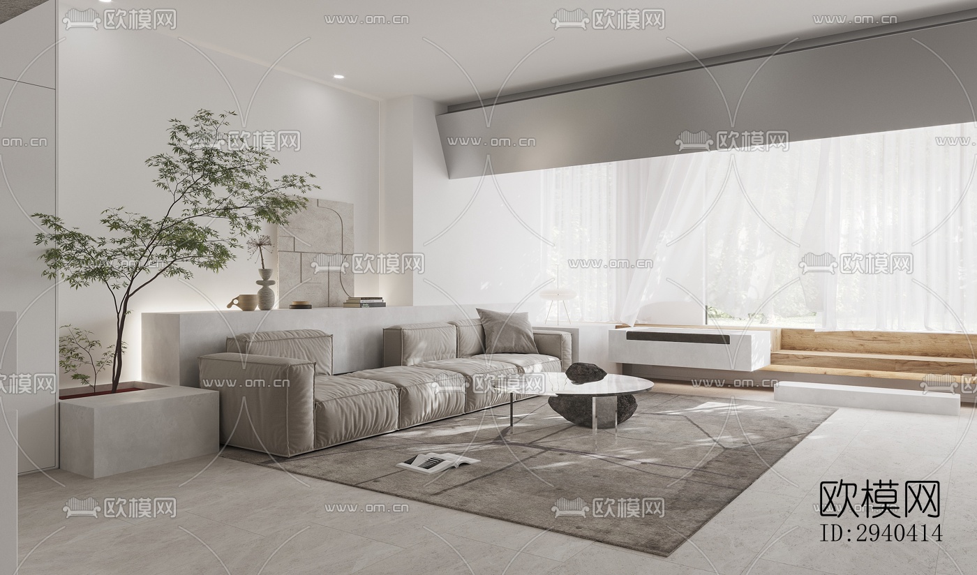 现代平层效果图下载（渲染图1）