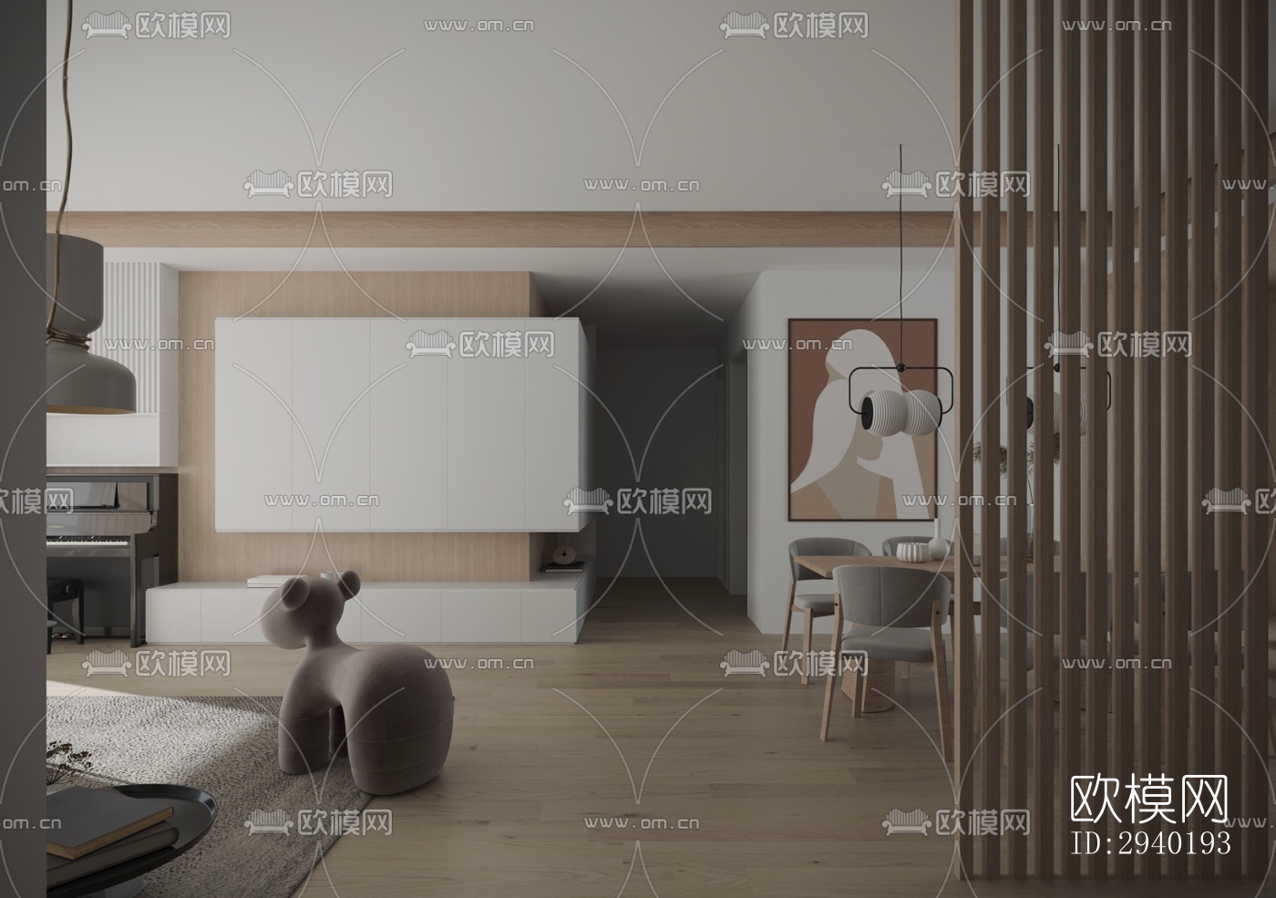 日式平层效果图下载（渲染图4）